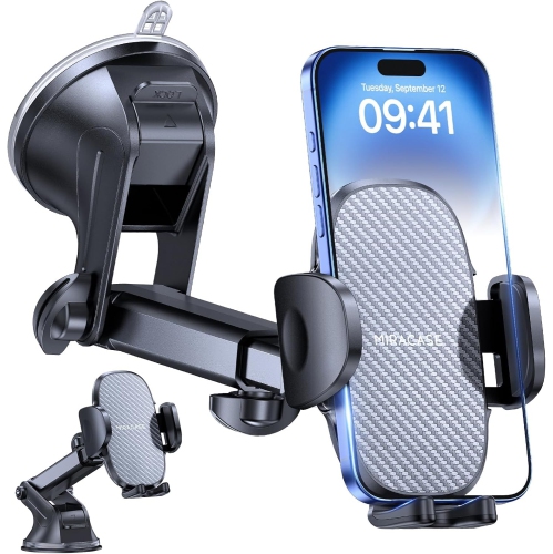 M 3-in-1 Cell Phone Holder for Cars Dashboard Windscreen Desk, Car Phone Holder Mount Automobile Cradle 360° Rotatable Stand for iPhone16 15 14 13 12