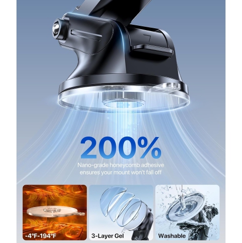 M 3-in-1 Cell Phone Holder for Cars Dashboard Windscreen Desk, Car Phone Holder Mount Automobile Cradle 360° Rotatable Stand for iPhone16 15 14 13 12