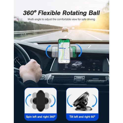 Magnetic Phone Holder Car[2 Pack] Car Phone Holder,Cell Phone Holder Car 360 Adjustable, Support Cellulaire Auto Dashboard car Mount Fits Samsung