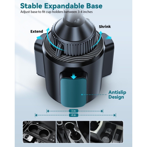 E Magnetic Cup Holder Phone Cradle for Magsafe, [Powerful Magnet] Flexible Tri-Pivot Cup Phone Holder for Car, Tesla, Truck, SUVs, Compatible with