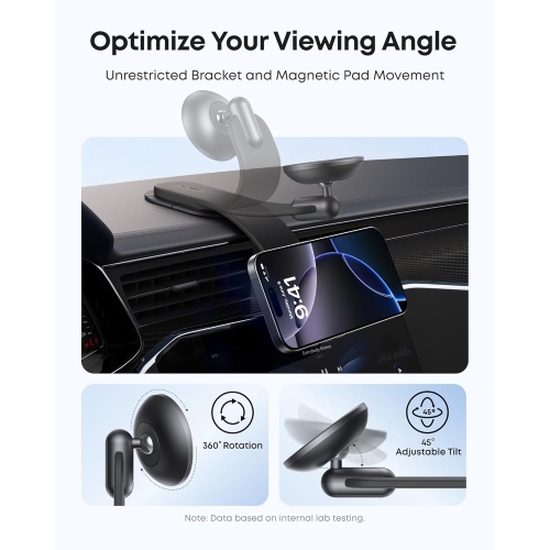 A Magnetic Car Mount for iPhone 16/15, 360° AdjustableCar Phone Holder with Alloy Bracket, Only for iPhone 16/16 Pro/16 Pro Max/16 Plus and More