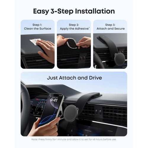 A Magnetic Car Mount for iPhone 16/15, 360° AdjustableCar Phone Holder with Alloy Bracket, Only for iPhone 16/16 Pro/16 Pro Max/16 Plus and More