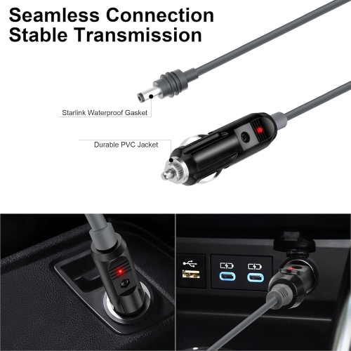 Starlink Mini Mount,Adjustable Starlink Mini Suction Cup Mount with 3M Car Charger Cable,Starlink Mini Car Mounting Kit(Black)