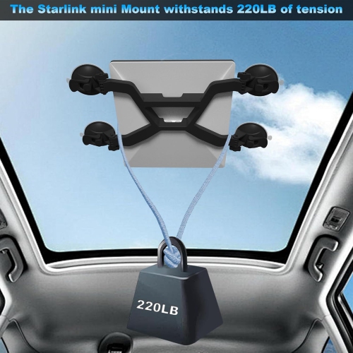 Starlink Mini Mount,Adjustable Starlink Mini Suction Cup Mount with 3M Car Charger Cable,Starlink Mini Car Mounting Kit(Black)
