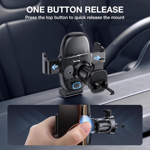 M Phone Holder for Car Air Vent(Stability via Clip & Metal Hook) Car Phone Holder Mount, 360°Cell Phone Holder Car Mount Fits iPhone 16 15 Pro Max 14