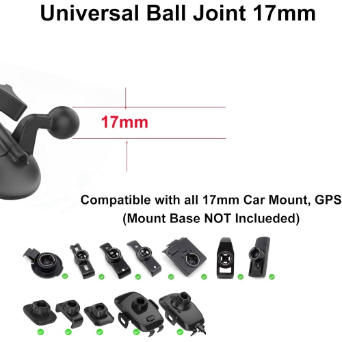 Replacement CD Phone Mount, CD Slot Mounting Bracket Base Compatible with Garmin Nuvi Serie 3.5-7 inches Sat Nav [17mm/0.67in Ball Joint], GPS,