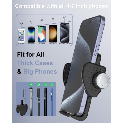 K Gooseneck Phone Mount for Exercise Bike, Spin Bike Phone Holder, Handlebar Cell Phone Clamp for Bicycle, Wheelchair, Scooter, Treadmill fit iPhone