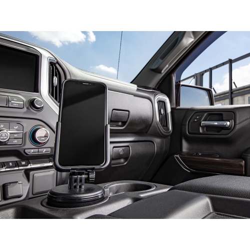 W CupFone, Universal Cup Holder Phone Mount for Cars – Adjustable & Secure Fit with Open Access for Charging – Compatible with iPhone, Android