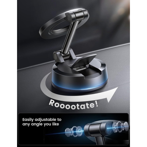 L for Magsafe Car Mount [70LBS Powerful Suction] Magnetic Phone Holder for Car, 360° Rotation Suction Cup Phone Mount Dashboard & Windshield for