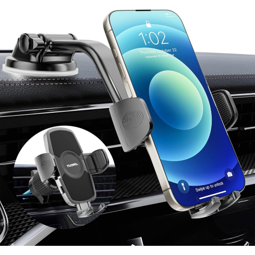 T Car Phone Holder, Universal Phone Mount for Car Dashboard&Windshield&Air Vent,Super Suction Dash Cellphone Car Mount Stand for iPhone
