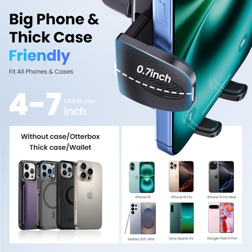 T Car Phone Holder, Universal Phone Mount for Car Dashboard&Windshield&Air Vent,Super Suction Dash Cellphone Car Mount Stand for iPhone