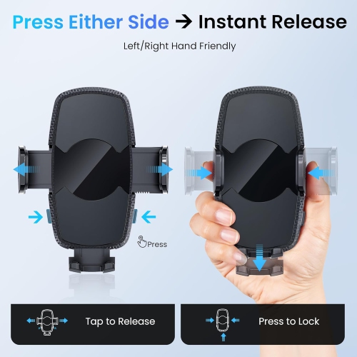 T Car Phone Holder, Universal Phone Mount for Car Dashboard&Windshield&Air Vent,Super Suction Dash Cellphone Car Mount Stand for iPhone