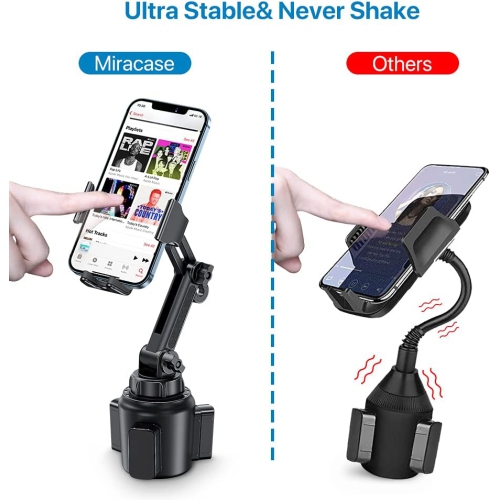 M Cup Phone Holder for Car, Upgraded Adjustable Long Neck Universal Hands Free Car Cup Holder Phone Mount Cradle Compatible with iPhone, Huawei,