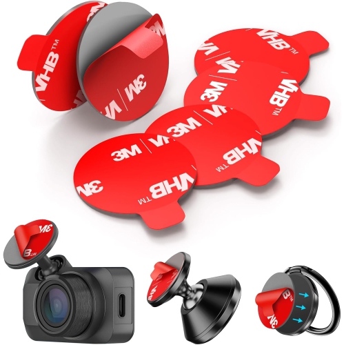 6Pcs Double Sided Adhesive Tape Replacement for Dashboard Car Magnetic Mount, 25mm(0.98in) Round Heat Resistant 3M Sticky Pad for Phone Ring Holder,