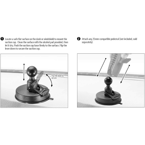 A Mounts Heavy Duty Sticky Suction Base with 25mm Ball