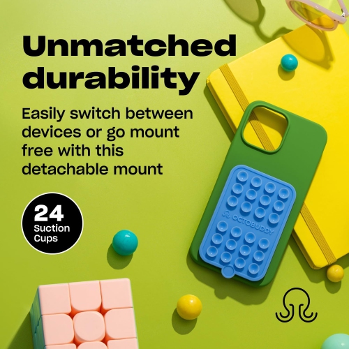 O Double - Silicone Double-Sided Suction Phone Case Detachable Mount - Hands-Free, Strong Grip Holder for Selfies & Videos - iPhone & Android