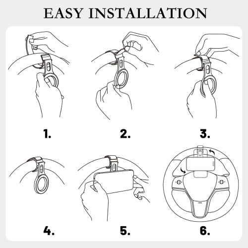 V Magnetic Phone Holder for Tesla, Steering Wheel Phone Holder,Steering Wheel Phone Mount for MagSafe Car Holder, Work on All Phones,Magnetic Ring