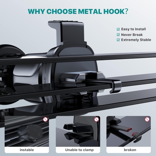 [Holder Expert] M Magnetic Phone Holder for Car, [Upgraded Steel Hook&Strong Magnets] Aluminium Alloy Hands Free Car Phone Mount, Air Vent Cell Phone