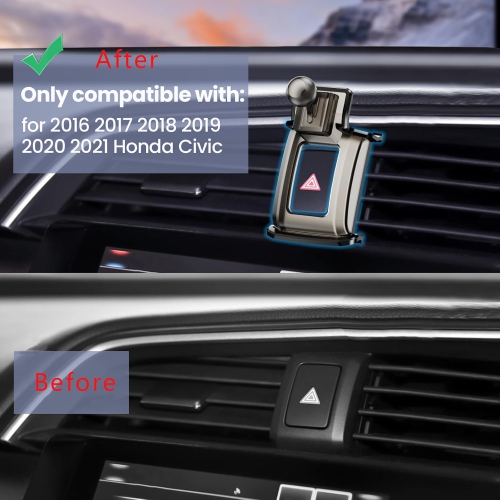 E Civic Phone Mount with Custom Base for 2016-2021 10th Gen Civic Accessories