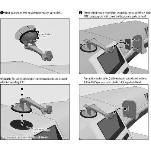 A Mounts Windshield or Dash Suction Car Mount for XM and Sirius Satellite Radios