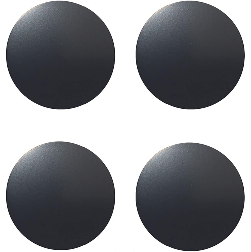 S Replacement Metal Plates Set for Magnetic Car Phone Holders, Wall & Air Vent Mounts, Cases, Magnets. Kit of 4 Black Round Iron Discs Without Holes.