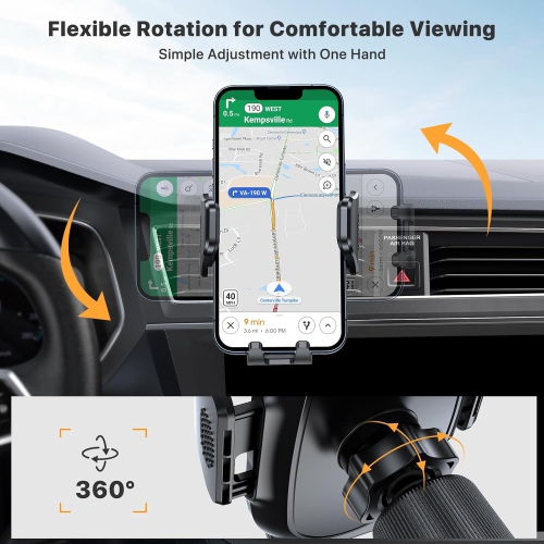 M 2025 Phone Holder Car,Vent Car Phone Mount with Newest Stable Metal Hook Clip,Universal Car Cellphone Holder Fits iPhone 16,Galaxy S25 and All