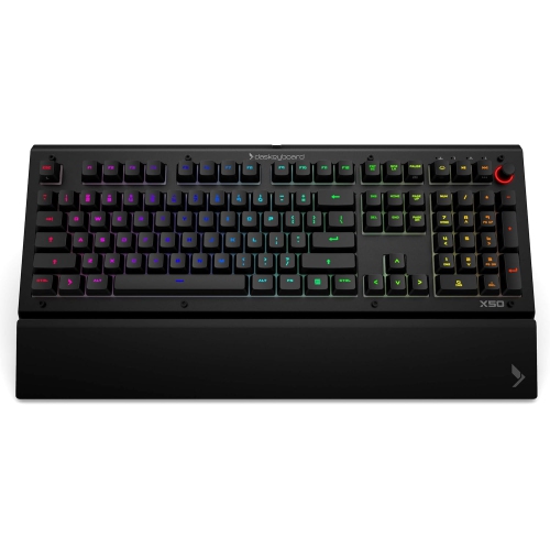 Refurbished - Macally Das Keyboard X50Q RGB Mechanical | Programmable Q Applets | Palm Rest | Soft Tactile Switches– Ideal for Gamers, Programmers &