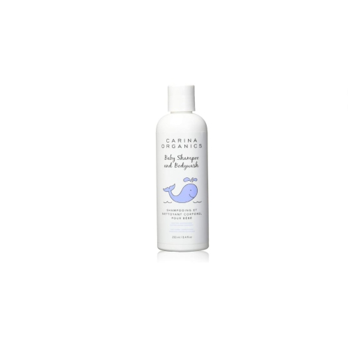 Carina Organics – Shampooing et nettoyant pour le corps pour bébé, 250 ml, blanc