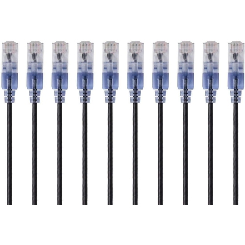 GENERIC  Monoprice Cat6A Ethernet Network Patch Cable - 20 Feet - | 10-Pack, 10G - Slimrun Series (133237) In Black