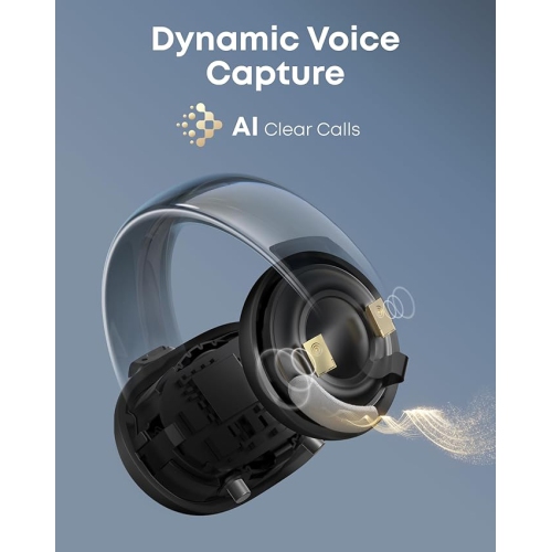 Soundcore AeroClip by Anker, Open-Ear Earbuds, Clip-On Headphones, Adaptive Comfort, Clear Calls with 4 Mics and AI, Stable Fit, 12mm Drivers for