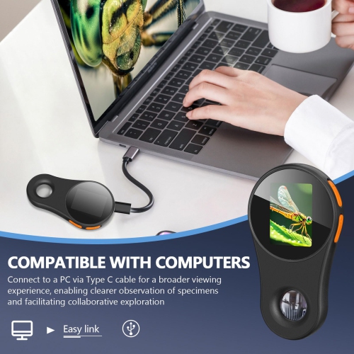 Portable Handheld Digital Microscope with 2.0inch IPS Color Screen 500x Magnification 200w Pixel USB Microscope Compatible with Windows Mac OS