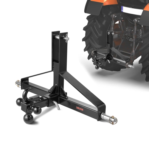 VEVOR 3 Point Trailer Hitch with 2 in Receiver, 3pt Quick Hitch Attachment, Heavy Duty Tractor Tow Drawbar Adapter, Compatible with Kubota, Mahindra,