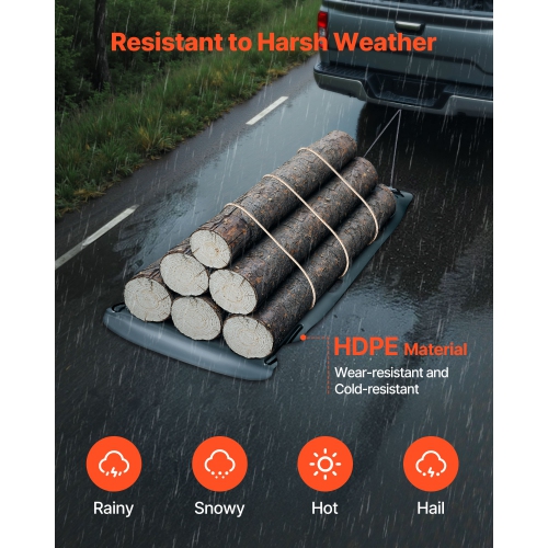 VEVOR 90 x 46 in Yard Drag Sled, 1500lbs Heavy Duty Utility Sled, HDPE Drag Glider with Ropes & Pull Cables, Hand & Vehicle Use Game Hauler for