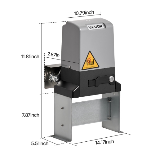 VEVOR 1200W Automatic Gate Opener, Electric Sliding Gate Opener for Doors up to 65.6ft 5732lbs, Chain Drive Rolling Door Motor with Infrared Sensor &