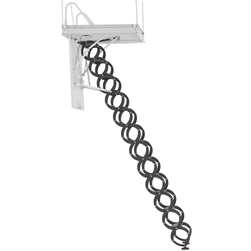 VEVOR 660LBS/299.4KG Capacity Attic Ladder, Fits 9.5 to 10.2 ft Ceiling Height and 39.4 x 27.5 inch Opening Size, Alloy Steel Pull-Down Retractable