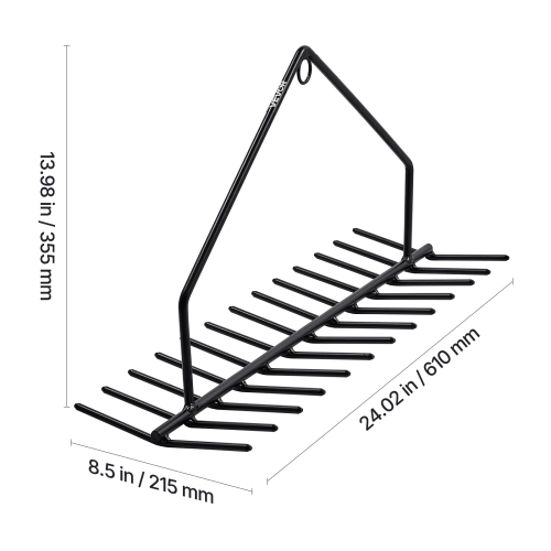 VEVOR 24 in Aquatic Weed Rake, 8.7 in Double Sided Lake Weed Rake, Pond Weeds Cutter with 30ft Rope, Tie Hole, No Assembly Required, Lightweight Muck