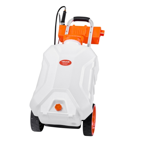 VEVOR 10 Gallons Battery-Powered Sprayer with Wheeled Cart, Electric Weed Sprayer, Adjustable 0-80 PSI, Yard Lawn Sprayers with Wheels, 5 Nozzles &