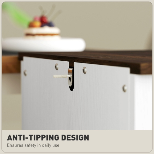 HOMCOM 2 Drawer File Cabinet with Silent Slides, Rustic Farmhouse Filing Cabinet with Barn Doors for A4/Letter Size, Printer Stand with Storage for