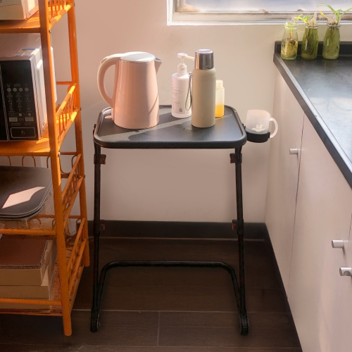 Table d'appoint portative pliable noire de Homy Casa pour la cuisine
