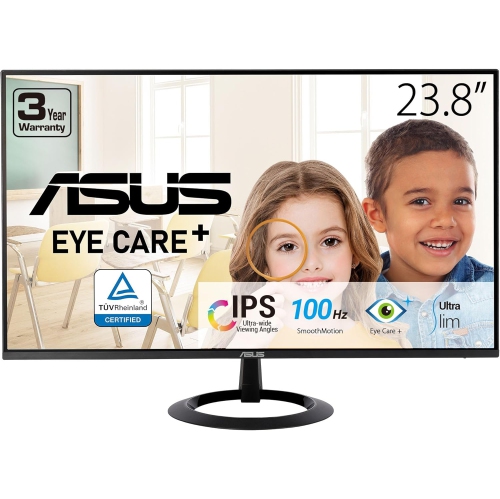 Refurbished - ASUS VZ24EHF 23.8" Full HD IPS Monitor – 100Hz, 1ms MPRT, Adaptive-Sync, Eye Care Technology, Frameless Design, HDMI