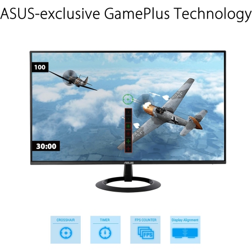 Refurbished - ASUS VZ24EHF 23.8" Full HD IPS Monitor – 100Hz, 1ms MPRT, Adaptive-Sync, Eye Care Technology, Frameless Design, HDMI