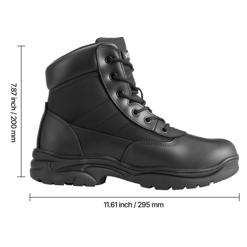 VEVOR 6 inch Men's Military Tactical Boots,Combat Hiking Work Boots, Lightweight & Breathable & Sturdy Mens Motorcycle Interceptor Trooper Boot, for