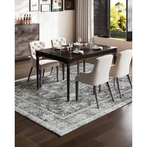 VEVOR 8 x 10 ft Area Rug, Large Washable Rug, Non-Slip and Tear-Resistant Soft Carpet, Pet & Child Friendly Vintage Area Rugs, Indoor Mat for