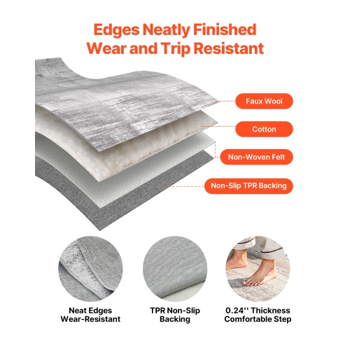 VEVOR 10 x 14 ft Area Rug, Large Washable Rug, Non-Slip and Tear-Resistant Soft Carpet, Pet & Child Friendly Modern Area Rugs, Indoor Mat for