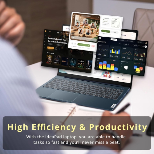 Lenovo IdeaPad 5 15.6 FHD Laptop, AMD Ryzen 7 5825U, 2TB Storage(1TB SSD + 1TB Docking Station Set),8GB DDR4 RAM, AMD Radeon Graphics, Backlit