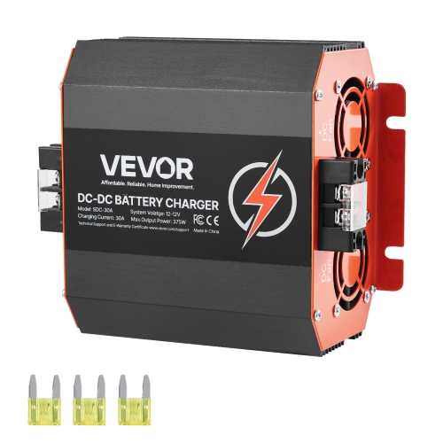 VEVOR  12V 30A Dc to Dc Battery Charger, 375W, On-Board Battery Charger for Lead-Acid, Lithium, Agm, Gel, And Flooded Batteries, Smart Multi-Stage