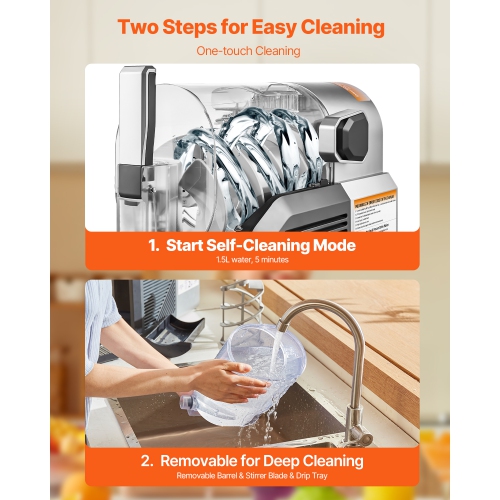 VEVOR 2L/68oz Slushie Machine, No Ice Needed Slushy Machine for Home, Frozen Drink Maker with 6 Preset Programs, Margarita Machine with