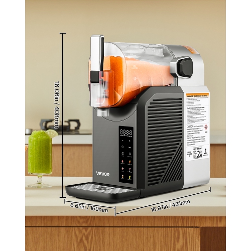 VEVOR 2L/68oz Slushie Machine, No Ice Needed Slushy Machine for Home, Frozen Drink Maker with 6 Preset Programs, Margarita Machine with
