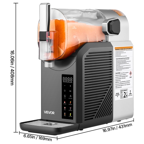 VEVOR 2L/68oz Slushie Machine, No Ice Needed Slushy Machine for Home, Frozen Drink Maker with 6 Preset Programs, Margarita Machine with