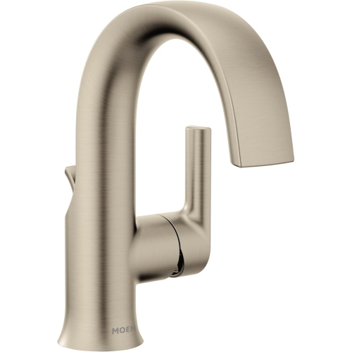 Moen S6910BN Doux One-Handle High Arc Laminar Stream Bathroom Faucet, Brushed Nickel